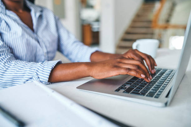 black female on laptop